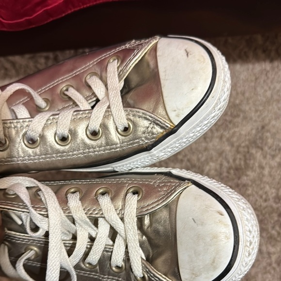 Converse Metallic Silver Low-Top Sneakers - Picture 3 of 4